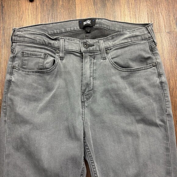 Paige Federal Straight Jeans Faded Black Stretch Men’s Size 33 - Picture 3 of 12